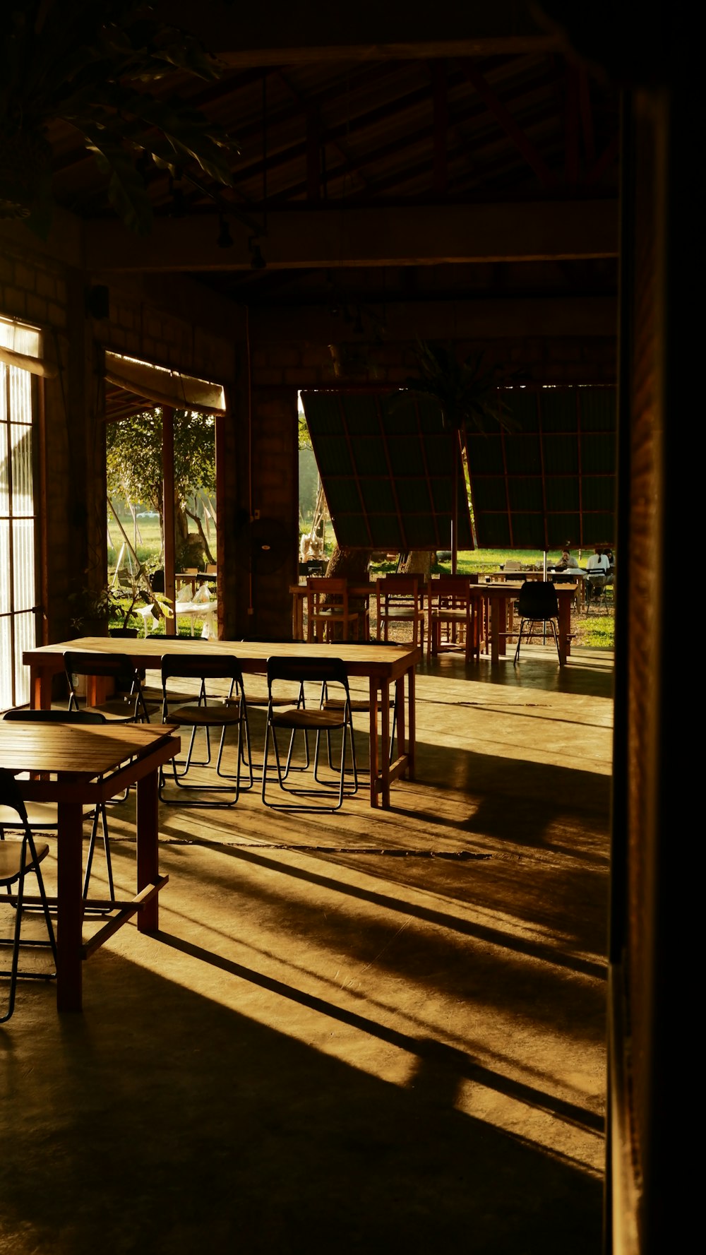 Afternoon light across a quiet café room